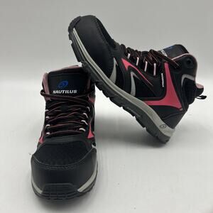 Nautilus Womens N1055 Tempest Black Pink Safety Toe Waterproof Shoes Size 7